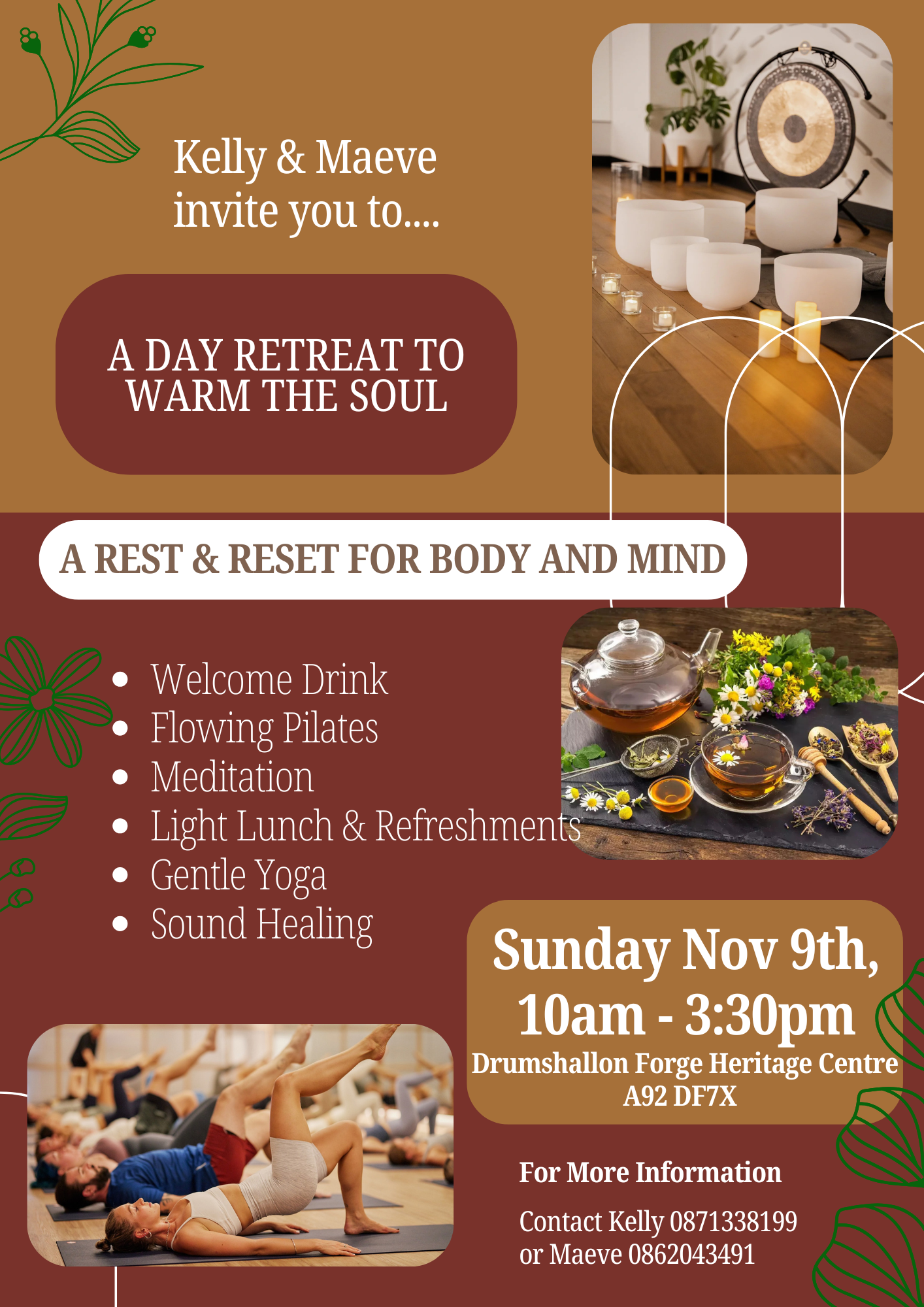 Brown and Green Modern Natural Wellness Retreat Flyer (7)